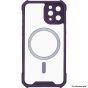 Brilliance LUX for Iphone 7P/8P Cow horn shell with CD lens film (electroplated button+dual color glass film) Case Purple