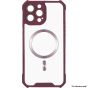 Brilliance LUX for Iphone 12 Cow horn shell with CD lens film (electroplated button+dual color glass film) Case Red