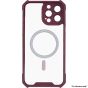 Brilliance LUX for Iphone 11 Cow horn shell with CD lens film (electroplated button+dual color glass film) Case Red