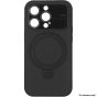 Brilliance LUX for Samsung S24+ Large glass window + Lotus Leaf Bracket Solid Color Case Black
