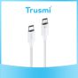 TRUSMI 60W Type C To Type C Braided Charging Cable White 2M