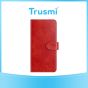 TRUSMI iPhone 13 Pro Max Cowhide Leather Wallet Case with Card Slot Red
