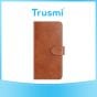 TRUSMI iPhone 16 Pro Cowhide Leather Wallet Case with Card Slot Light Brown