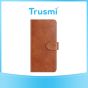 TRUSMI iPhone 16 Pro Max Cowhide Leather Wallet Case with Card Slot Light Brown