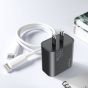 TRUSMI 20W Dual USB & Type-C Black Fast Charger