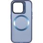 Brilliance LUX iPhone 15 Pro Lens holder transparent CD pattern Case Blue
