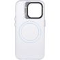 Brilliance LUX iPhone 15 Plus Lens holder transparent CD pattern Case White