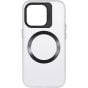Brilliance LUX iPhone 15 Pro Lens holder transparent CD pattern Case White