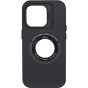 Brilliance LUX iPhone 15 Plus Lens holder solid color + iron plate + magnifying glass Case Black