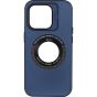 Brilliance LUX iPhone 15 Pro Max Lens holder solid color + iron plate + magnifying glass Case Blue