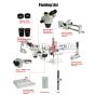 SZM7045-STL2 Double Arm Boom Trinocular Stereo Zoom Industrial Microscope With LED Lights - 45X
