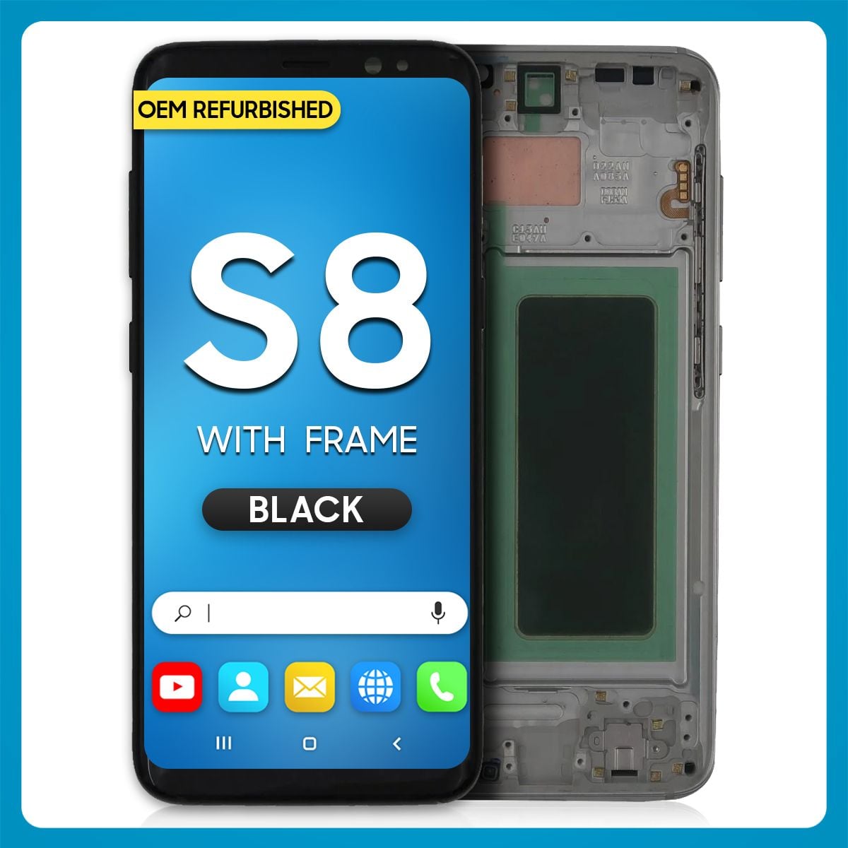 Samsung S8 LCD With Touch + Frame Black (Refurbished)