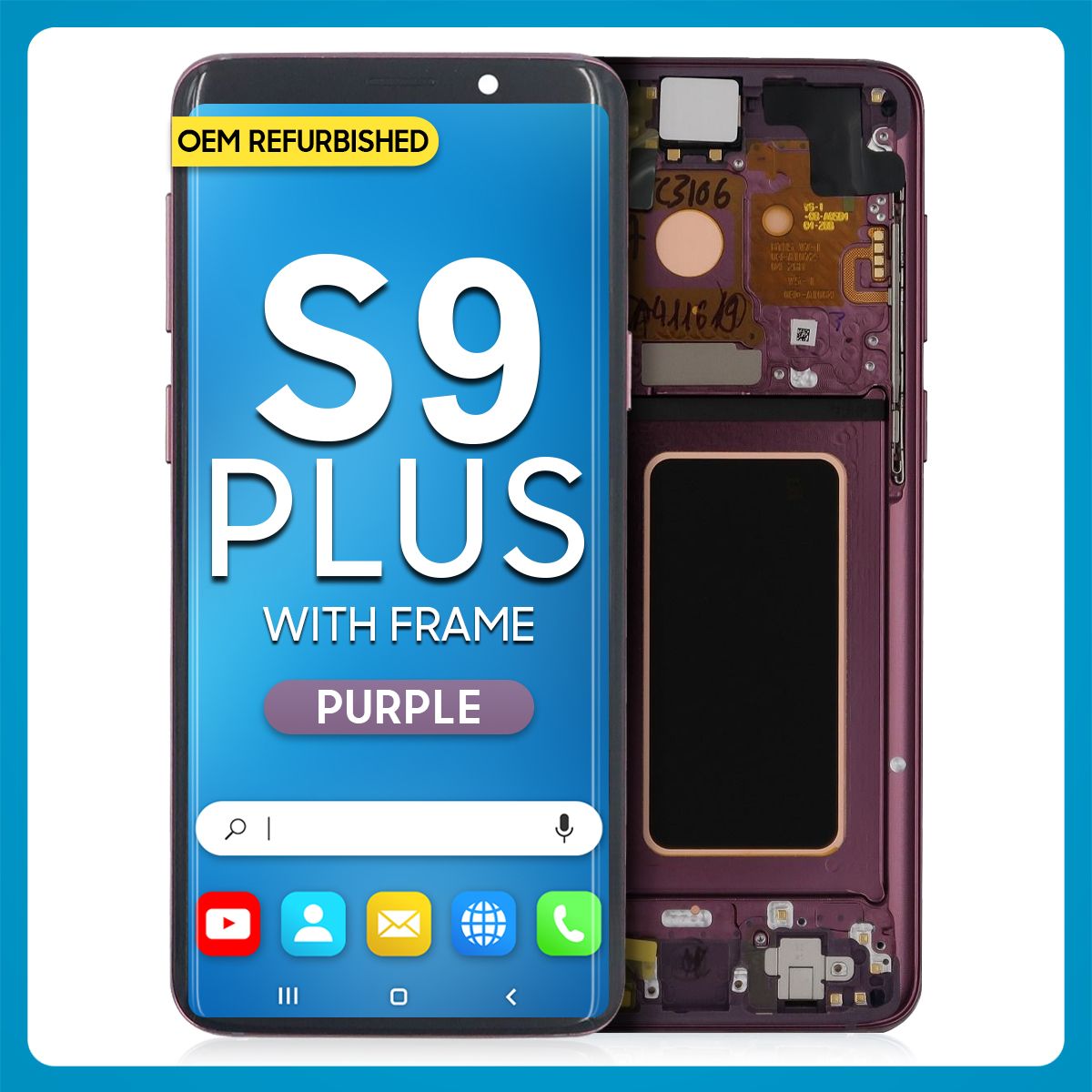 Samsung S9 Plus LCD With Touch + Frame Purple (Refurbished)