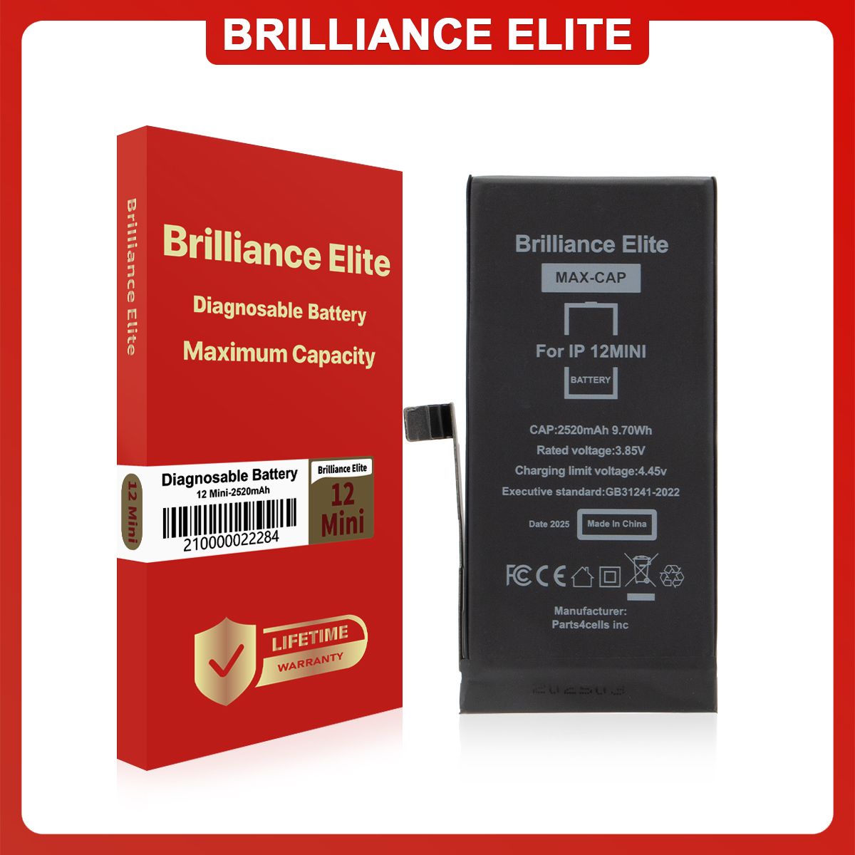 Brilliance Elite iPhone 12 Mini Diagnosable Battery (2520mAh)