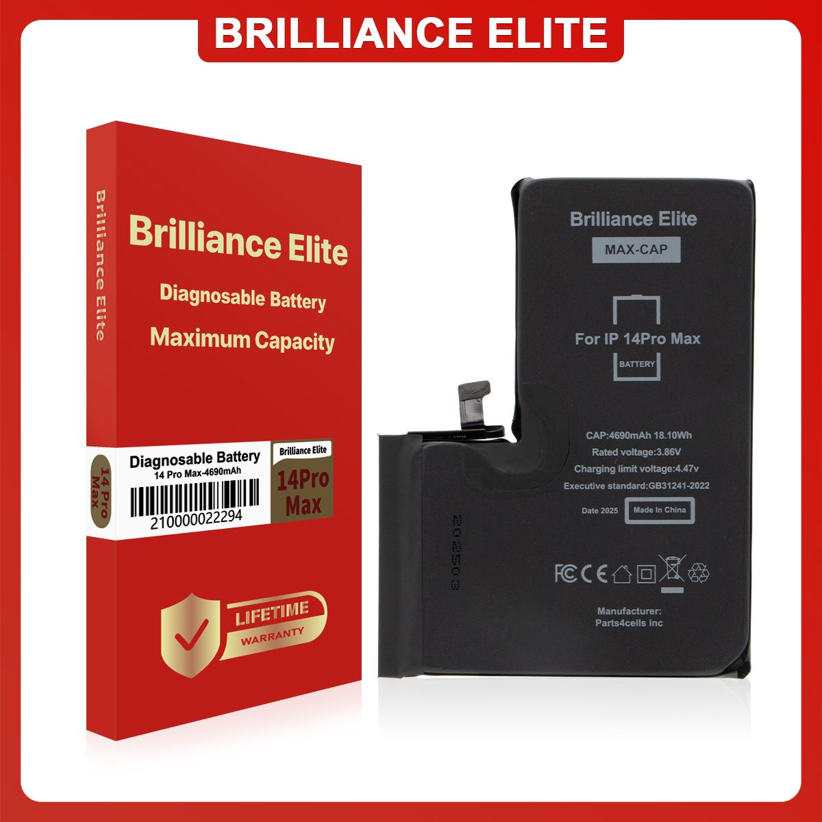 Brilliance Elite iPhone 14 Pro Max Diagnosable Battery (4690mAh)