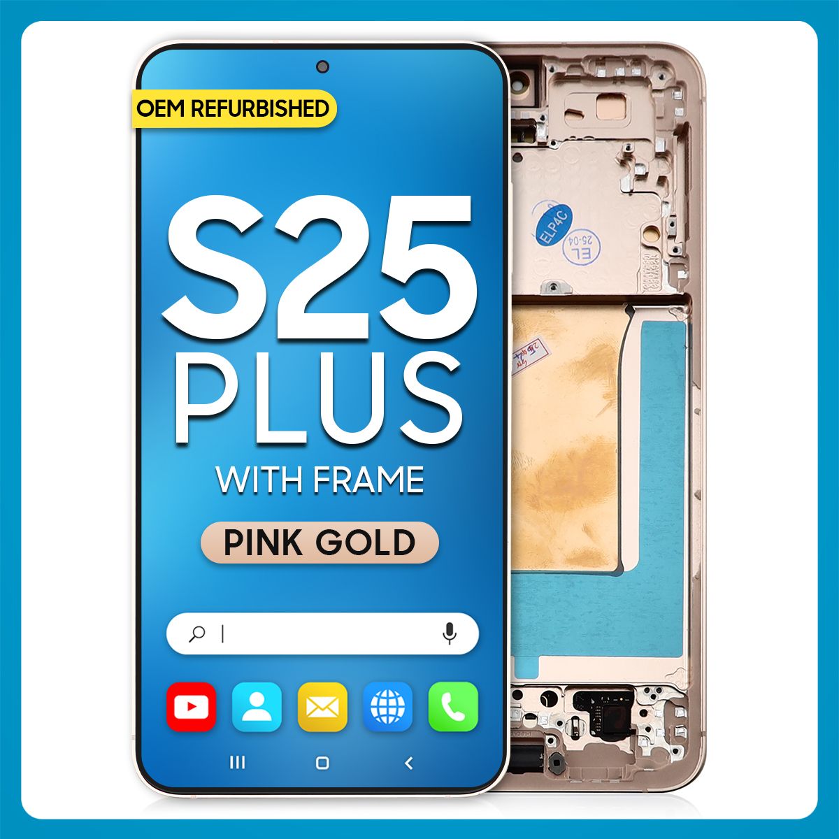 Samsung S25 Plus LCD with Touch + Frame Pink Gold Refurbished