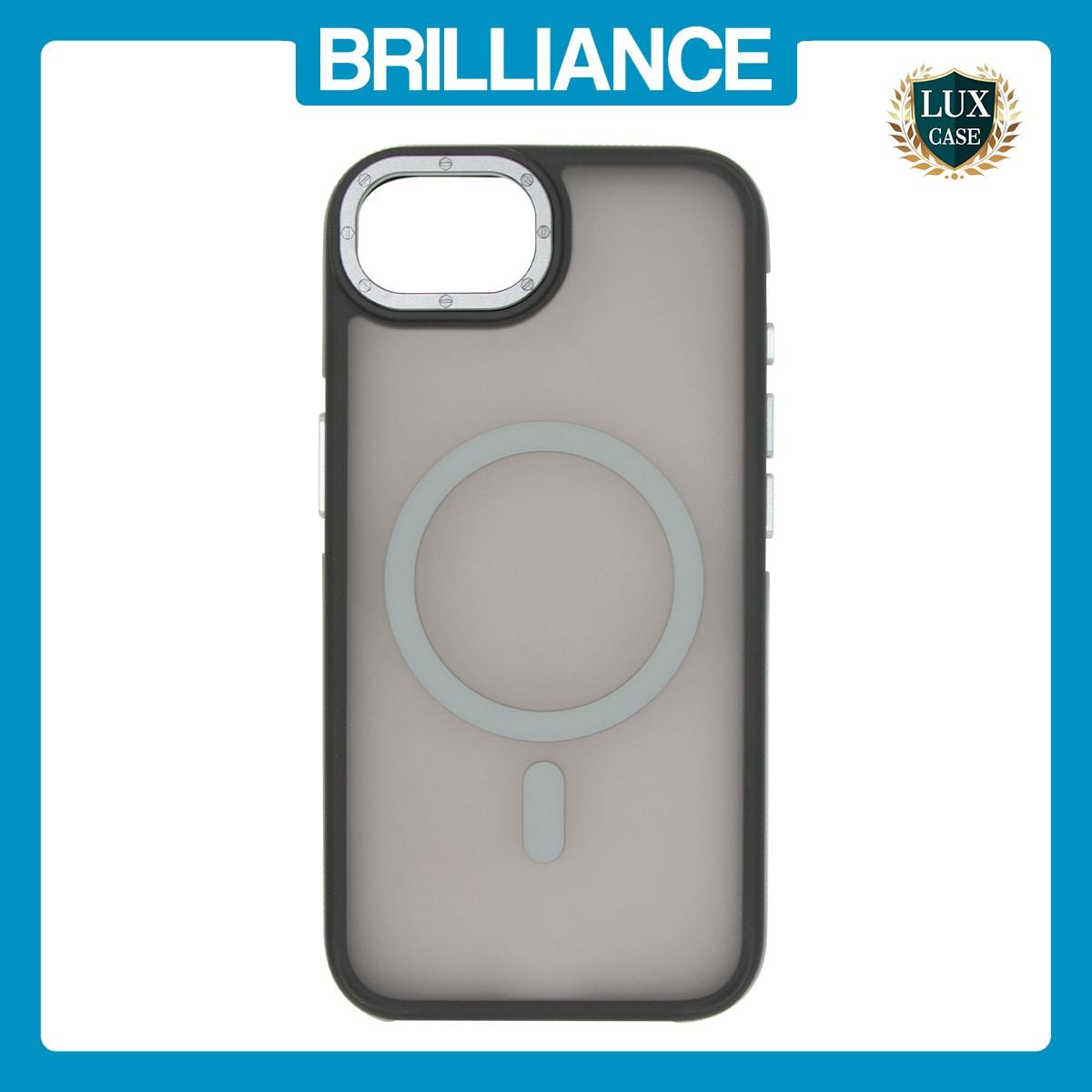 Brilliance LUX iPhone 16E Silicone-Feel Magnetic Hybrid TPU + PC Phone Case Gray