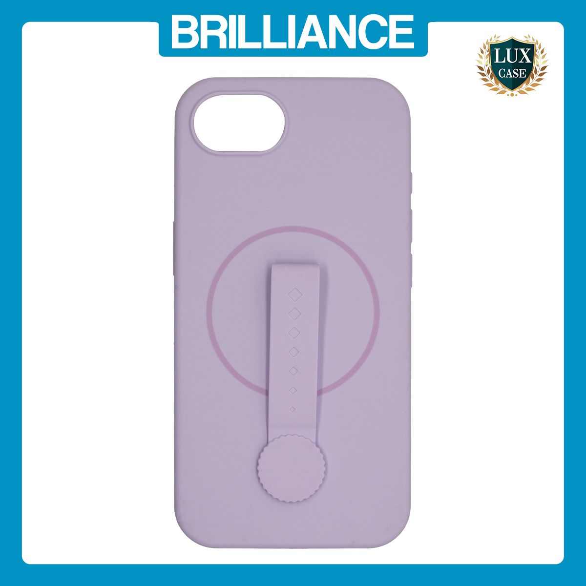 Brilliance LUX iPhone 16E Silicone with BackSide 360° Rotating Wrist Strap Magnetic Phone Case Purple