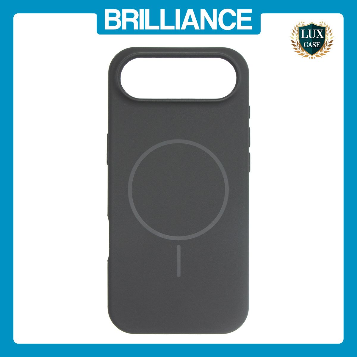 Brilliance LUX iPhone 16E Magnetic Solid Silicone with Open-Area Camera Cutout Phone Case Black