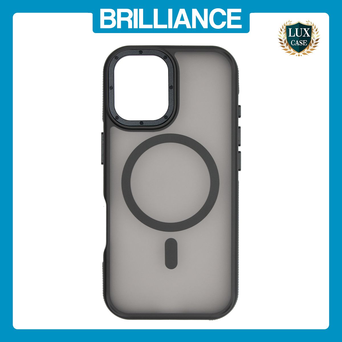 Brilliance LUX iPhone 17 Silicone-Feel Magnetic Hybrid TPU + PC Phone Case Black