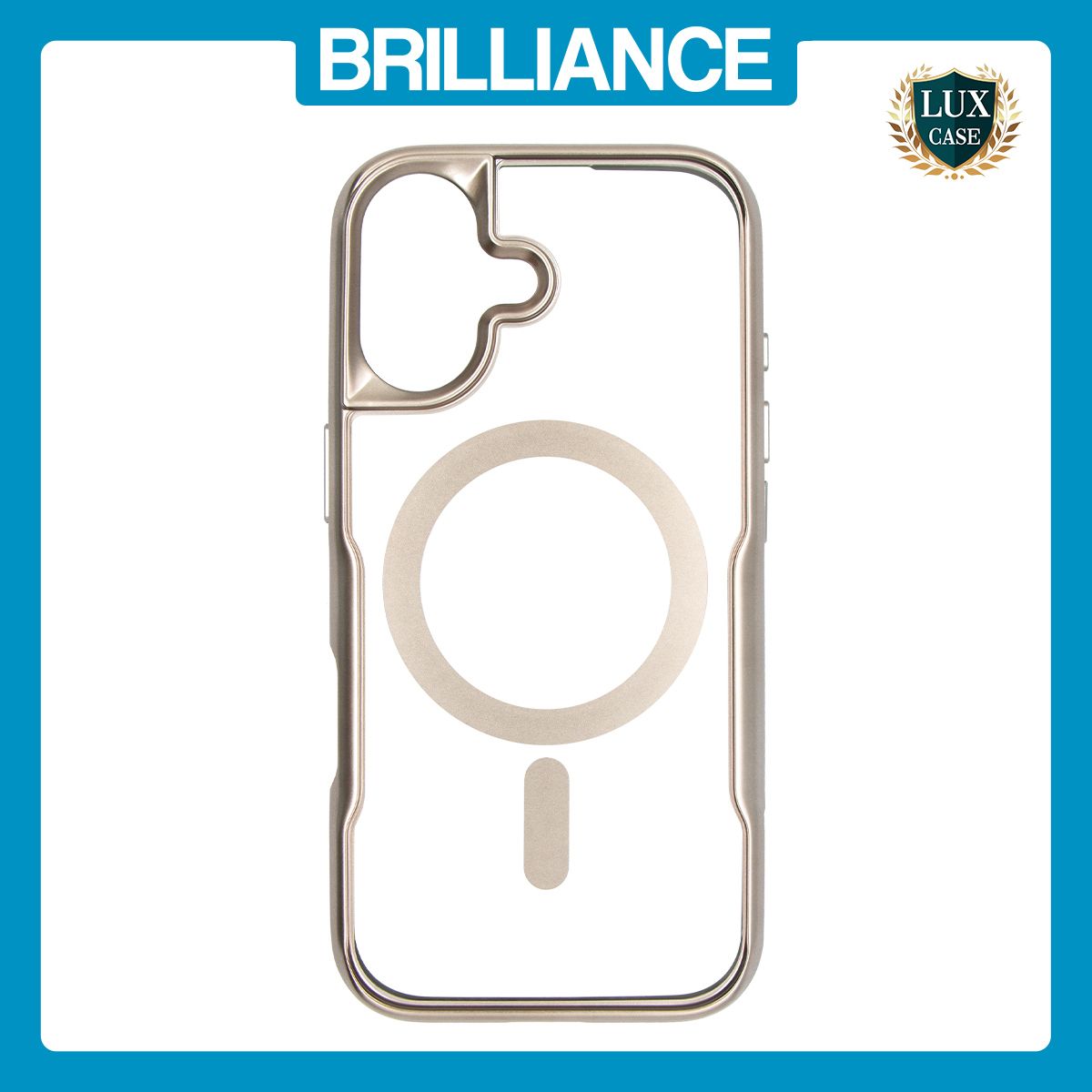 Brilliance LUX iPhone 17 Chrome-Plated Magnetic Clear TPU + Acrylic Phone Case Gray Titanium