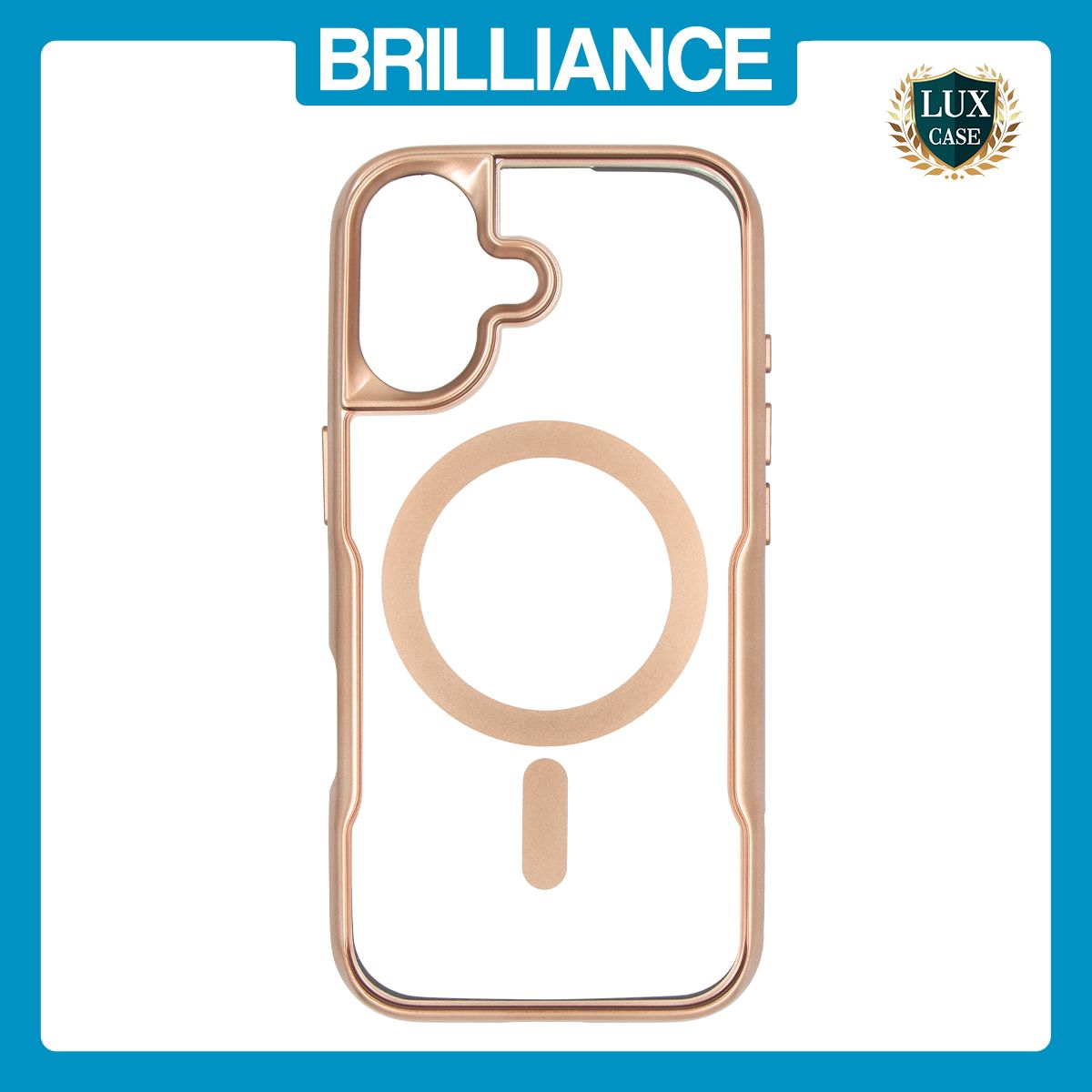Brilliance LUX iPhone 17 Chrome-Plated Magnetic Clear TPU + Acrylic Phone Case Gold Titanium