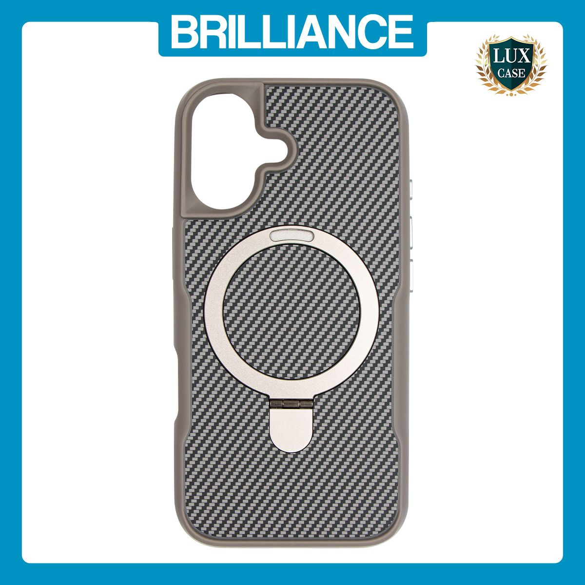 Brilliance LUX iPhone 17 TPU+PC Magnetic Airbag Anti-fall Phone Case Gray
