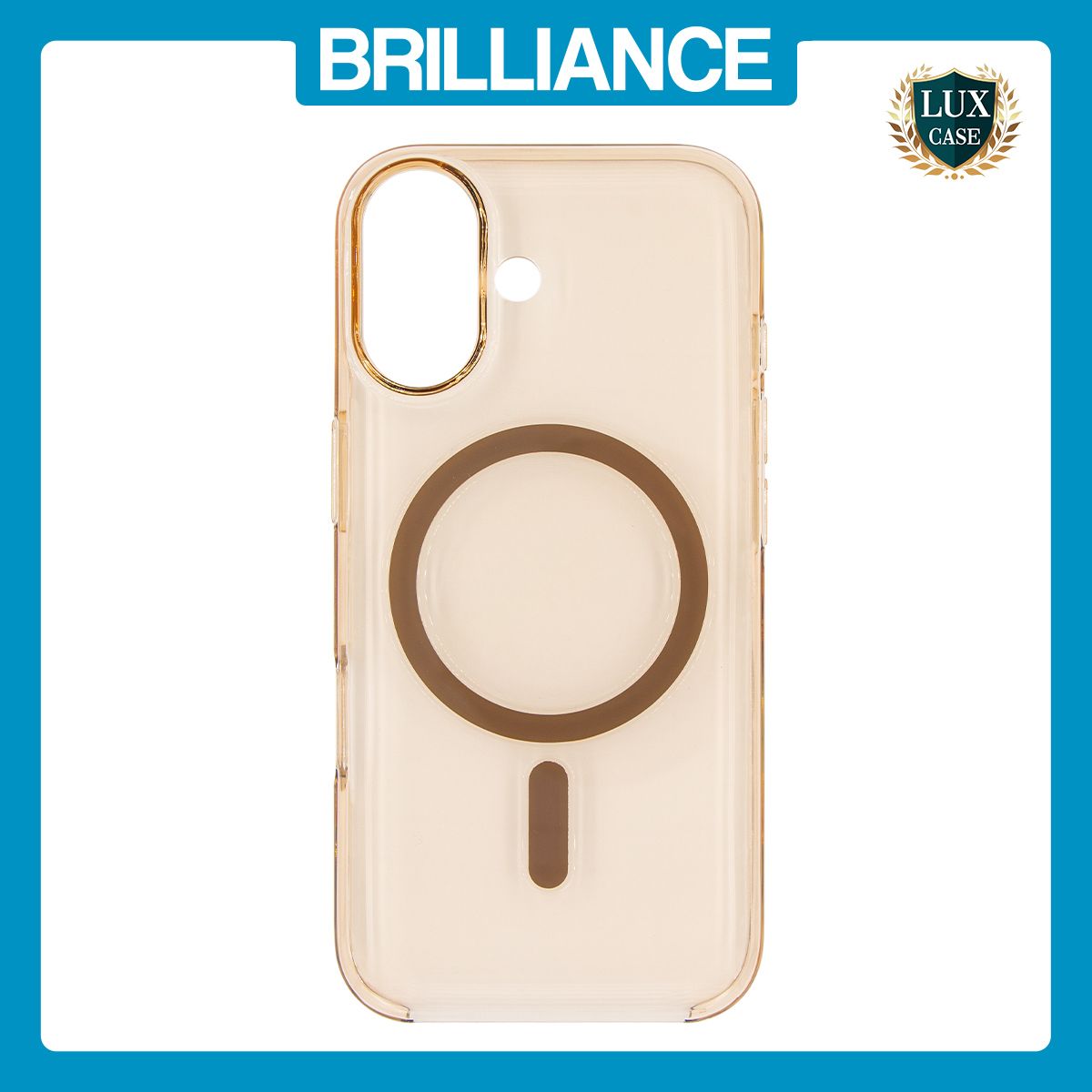 Brilliance LUX iPhone 17 High-Clarity Transparent Clear PC Magnetic Phone Case Gold