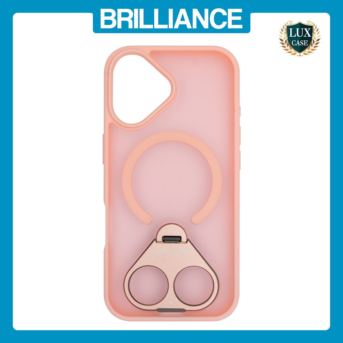 Brilliance LUX iPhone 17 Anti-shock Magnetic Matte Clear TPU + Acrylic Kickstand Phone Case Pink