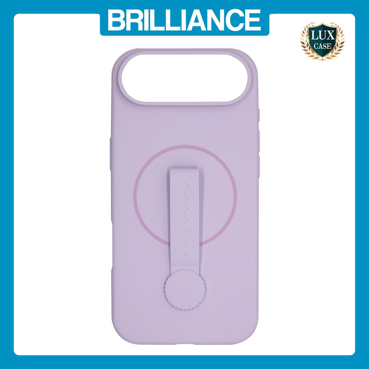 Brilliance LUX iPhone 17 Air Silicone with BackSide 360Â° Rotating Wrist Strap Magnetic Phone Case Purple