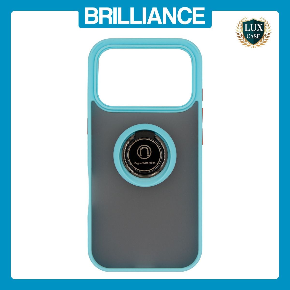 Brilliance LUX iPhone 17 Pro Hybrid Shell Anti-shock Ring Kickstand TPU Matte Case Blue