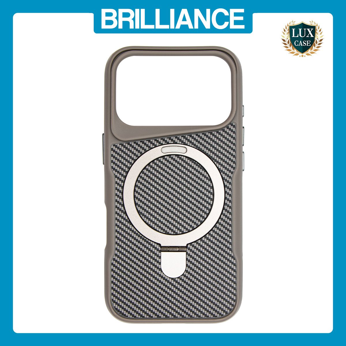 Brilliance LUX iPhone 17 Pro TPU+PC Magnetic Airbag Anti-fall Phone Case Gray