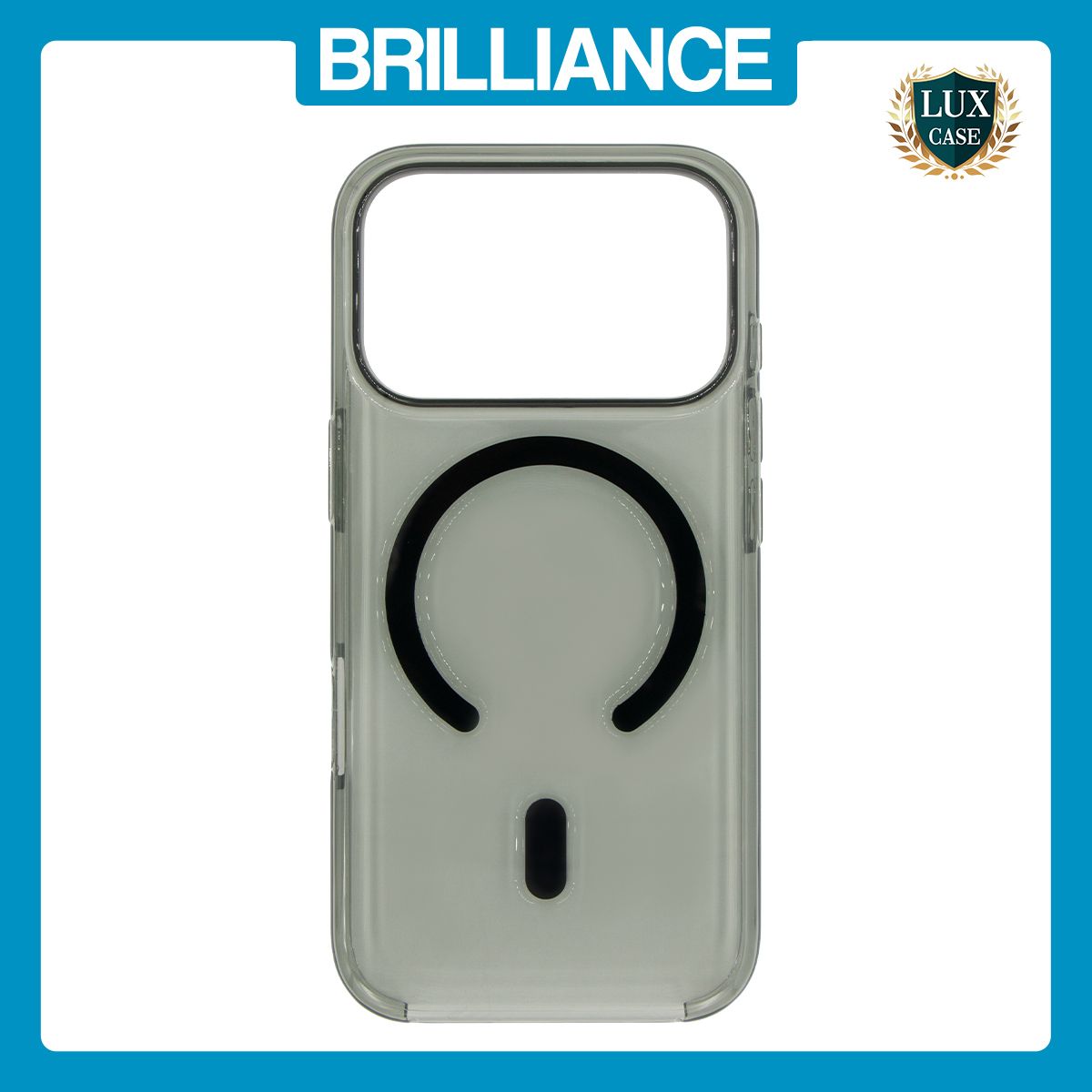 Brilliance LUX iPhone 17 Pro High-Clarity Transparent Clear PC Magnetic Phone Case Black