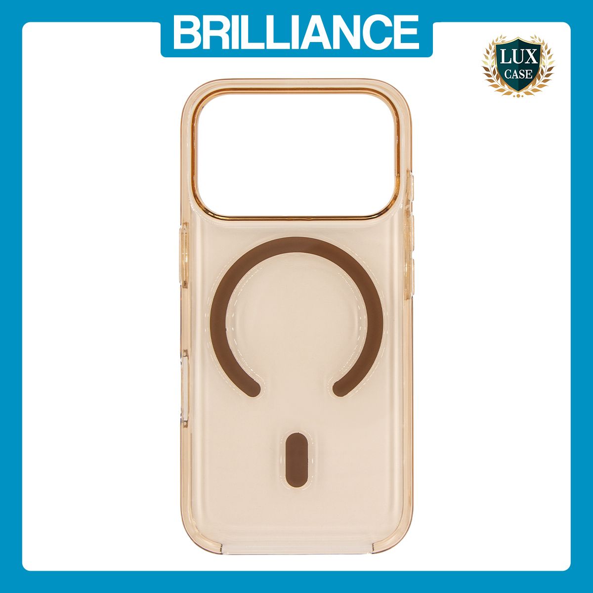 Brilliance LUX iPhone 17 Pro High-Clarity Transparent Clear PC Magnetic Phone Case Gold