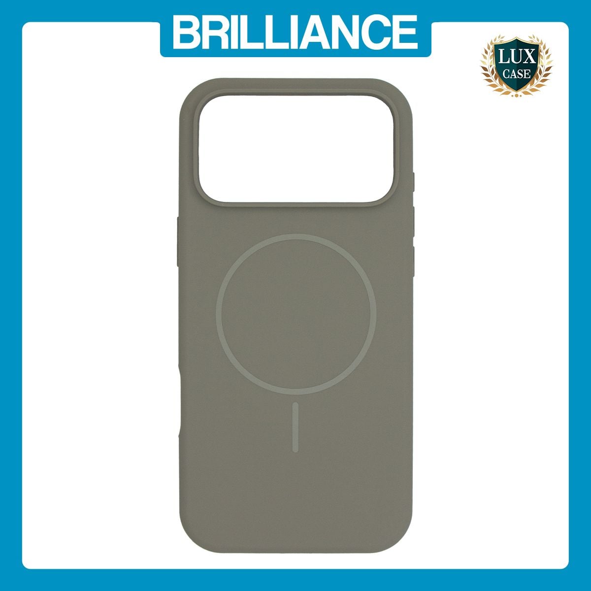 Brilliance LUX iPhone 17 Pro Magnetic Solid Silicone with Open-Area Camera Cutout Phone Case Gray Titanium