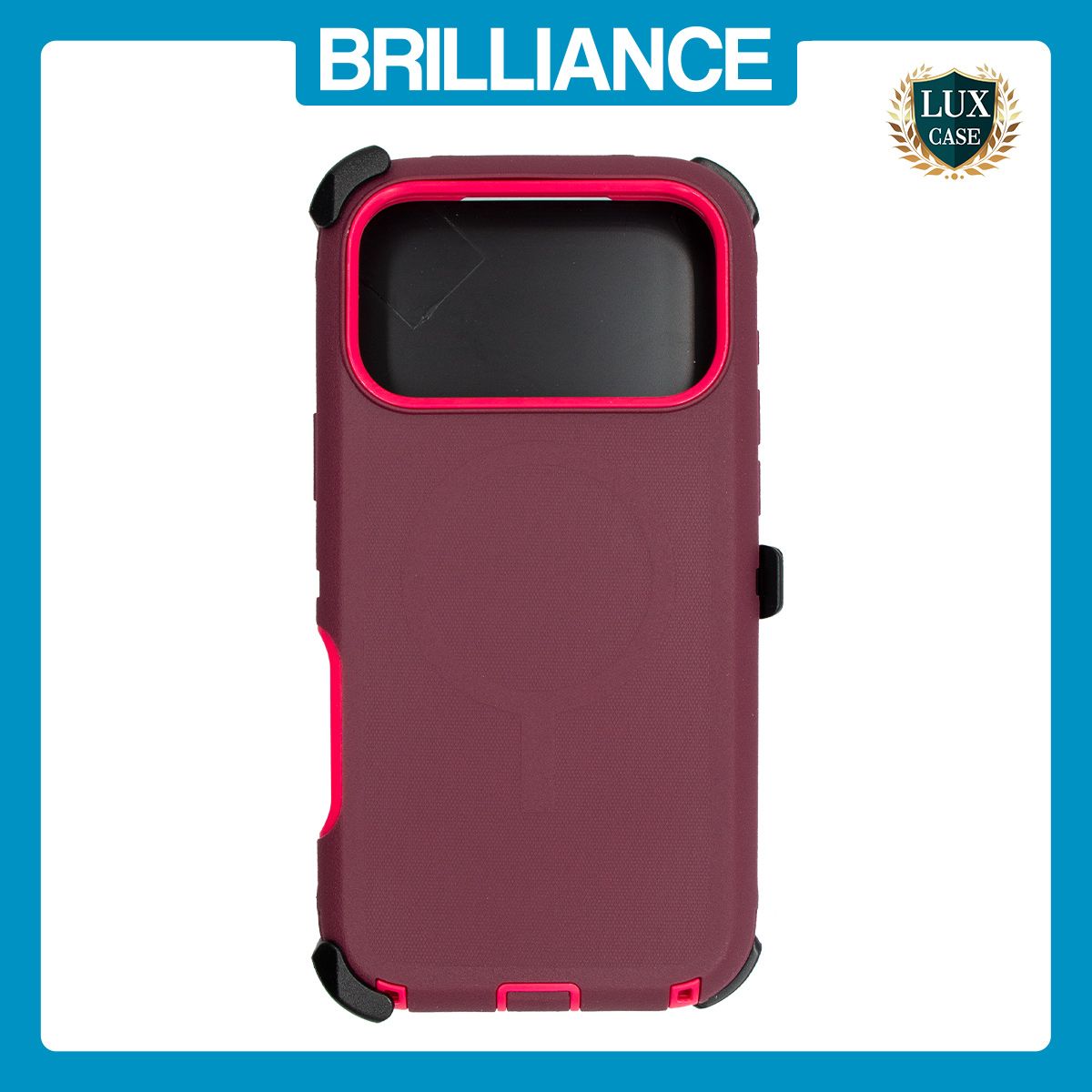 Brilliance HEAVY DUTY iPhone 17 Pro Max (Pro Series) + Magnetic Case Dark Red