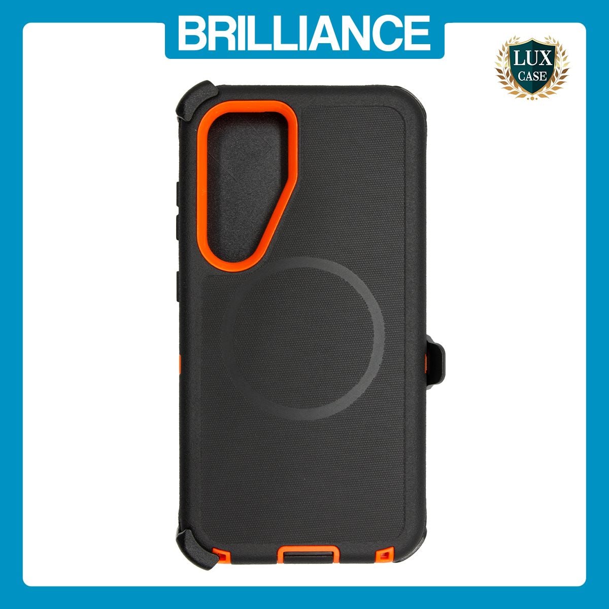 Brilliance HEAVY DUTY Samsung S25 (Pro Series) + Magnetic Case Black + Orange