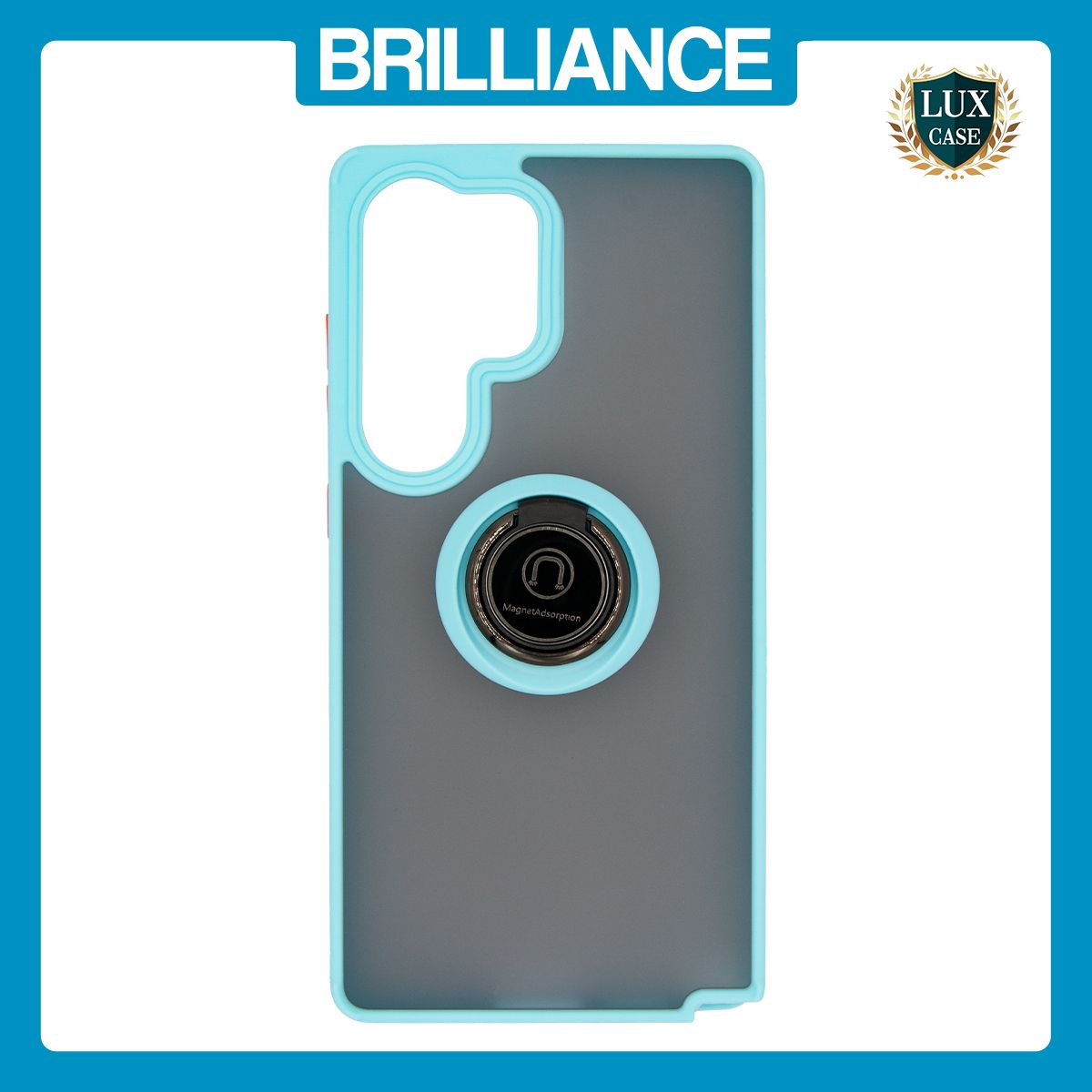 Brilliance LUX Samsung S25 Ultra Hybrid Shell Anti-shock Ring Kickstand TPU Matte Case Blue