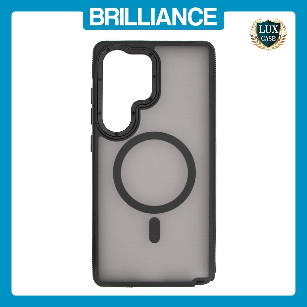 Brilliance LUX Samsung S25 Ultra Silicone-Feel Magnetic Hybrid TPU + PC Phone Case Black