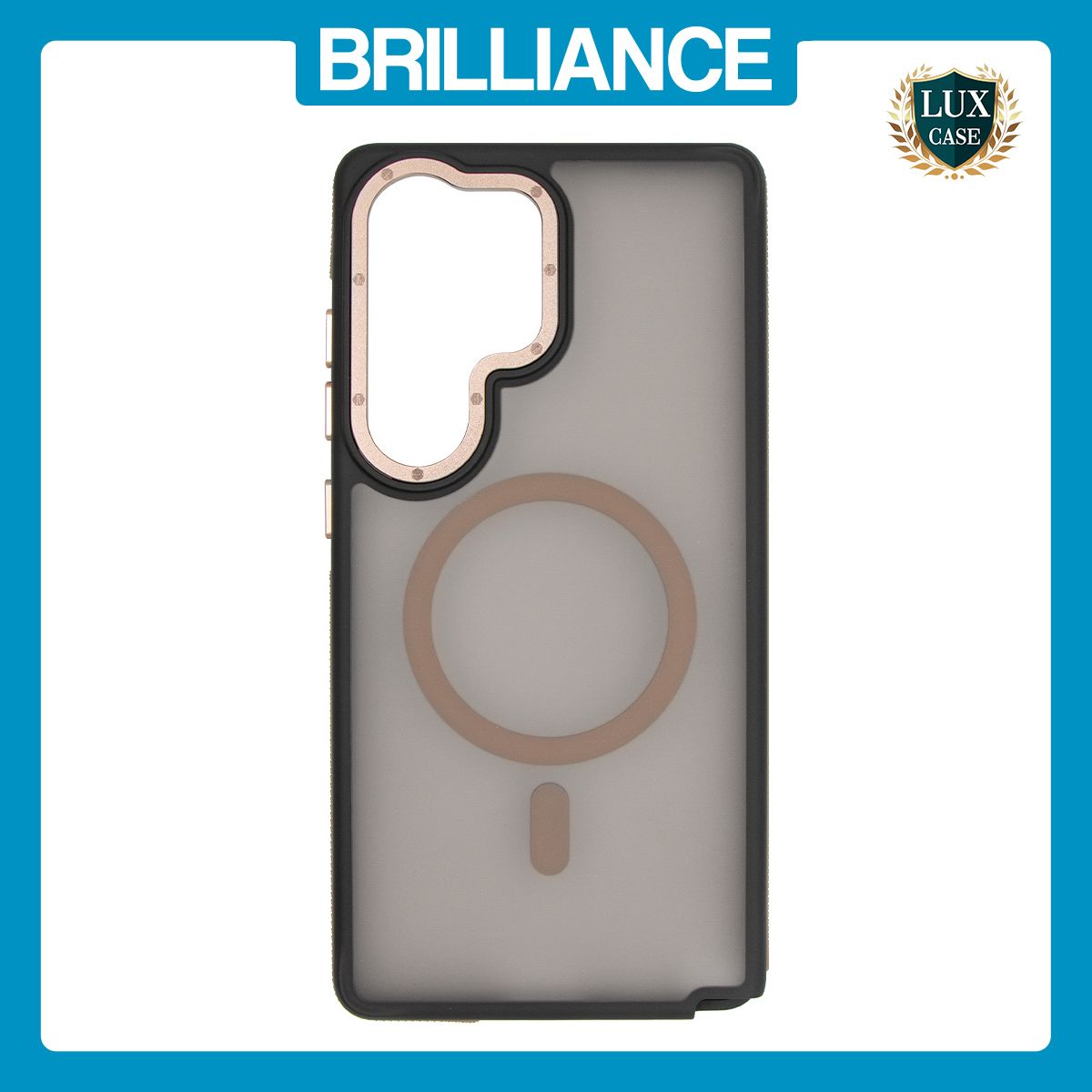 Brilliance LUX Samsung S25 Ultra Silicone-Feel Magnetic Hybrid TPU + PC Phone Case Desert Titanium