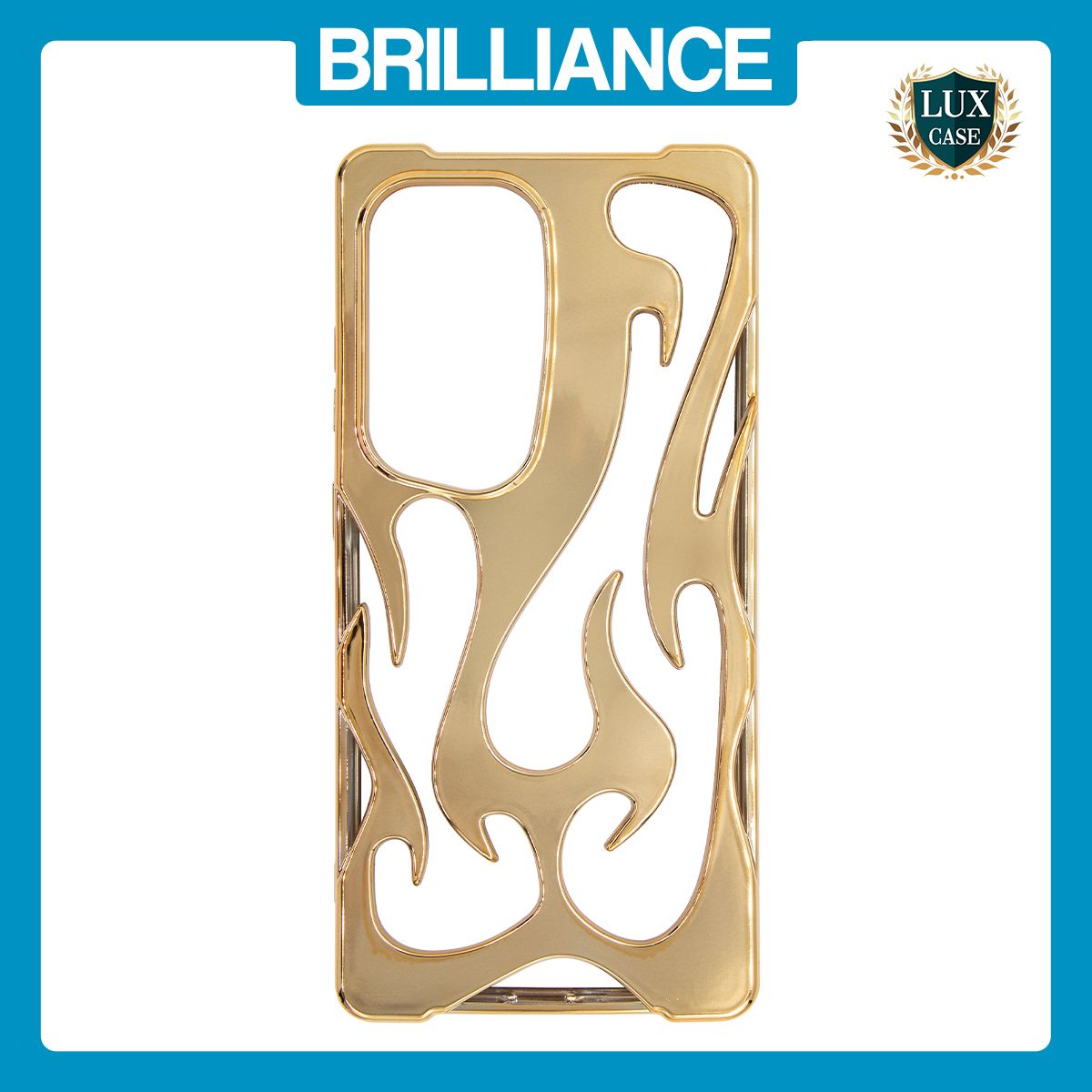 Brilliance LUX Samsung S25 Ultra Flame Design Soft TPU Chrome-Plated Openwork Phone Case Desert Titanium