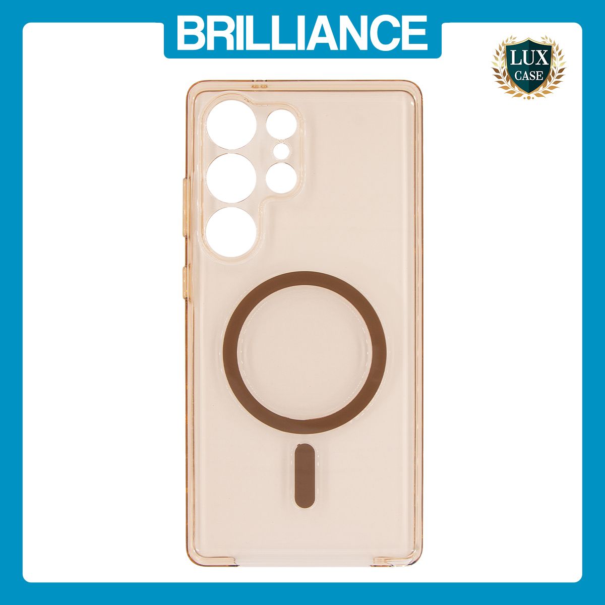 Brilliance LUX Samsung S25 Ultra High-Clarity Transparent Clear PC Magnetic Phone Case Gold
