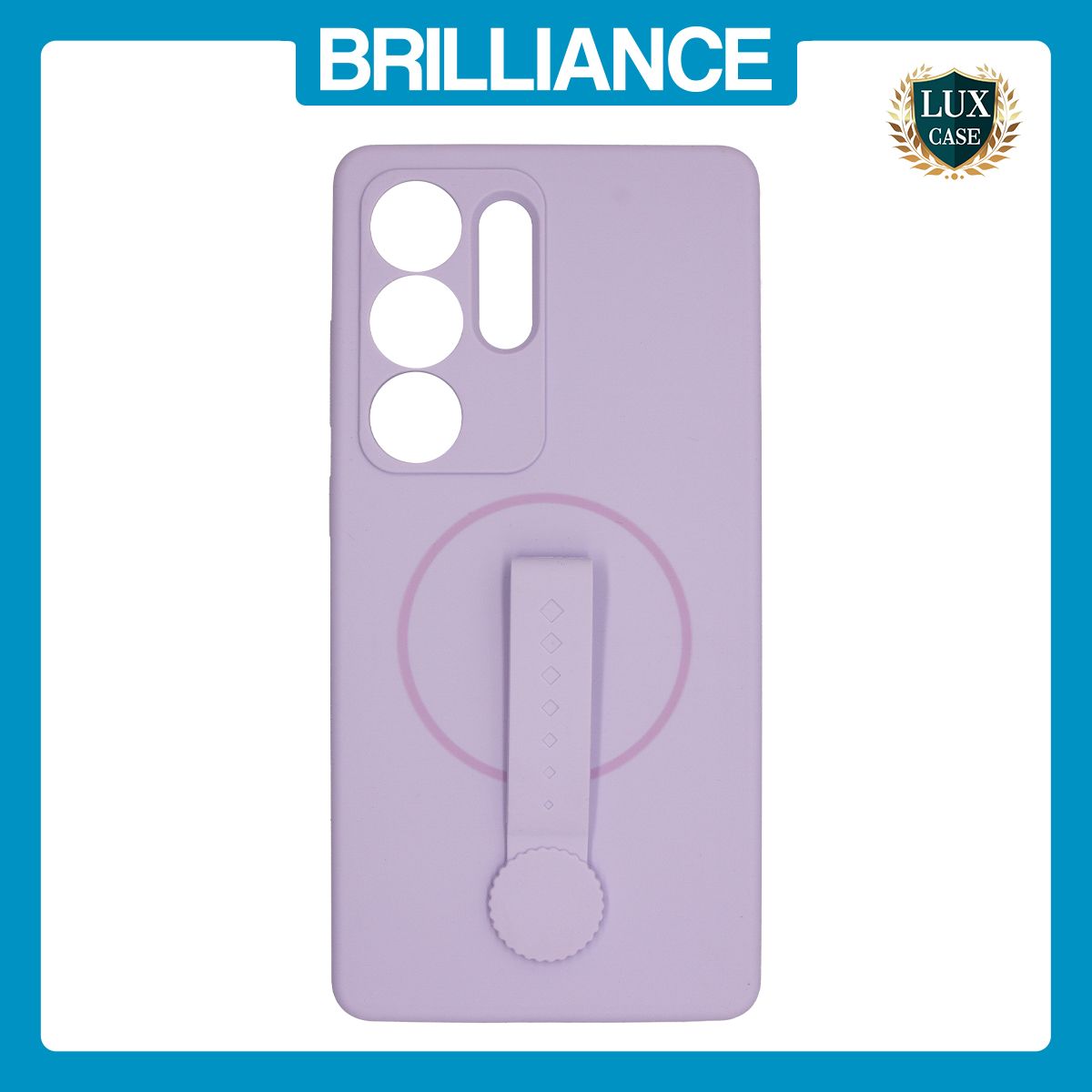 Brilliance LUX Samsung S25 Ultra Silicone with BackSide 360° Rotating Wrist Strap Magnetic Phone Case Purple