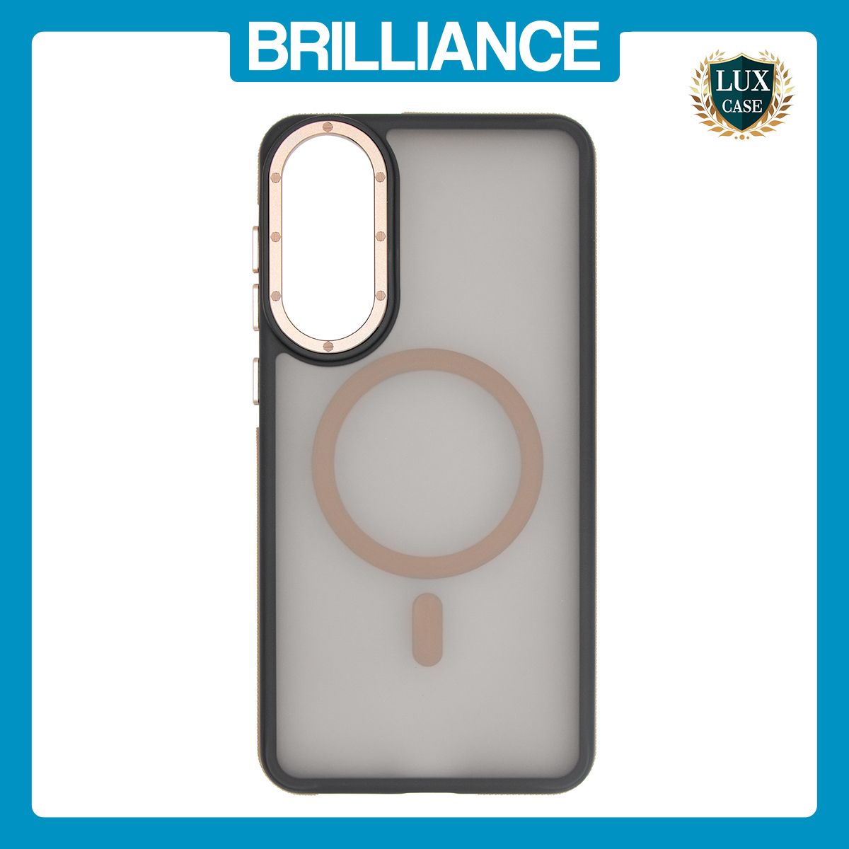 Brilliance LUX Samsung S25 Edge Silicone-Feel Magnetic Hybrid TPU + PC Phone Case Desert Titanium