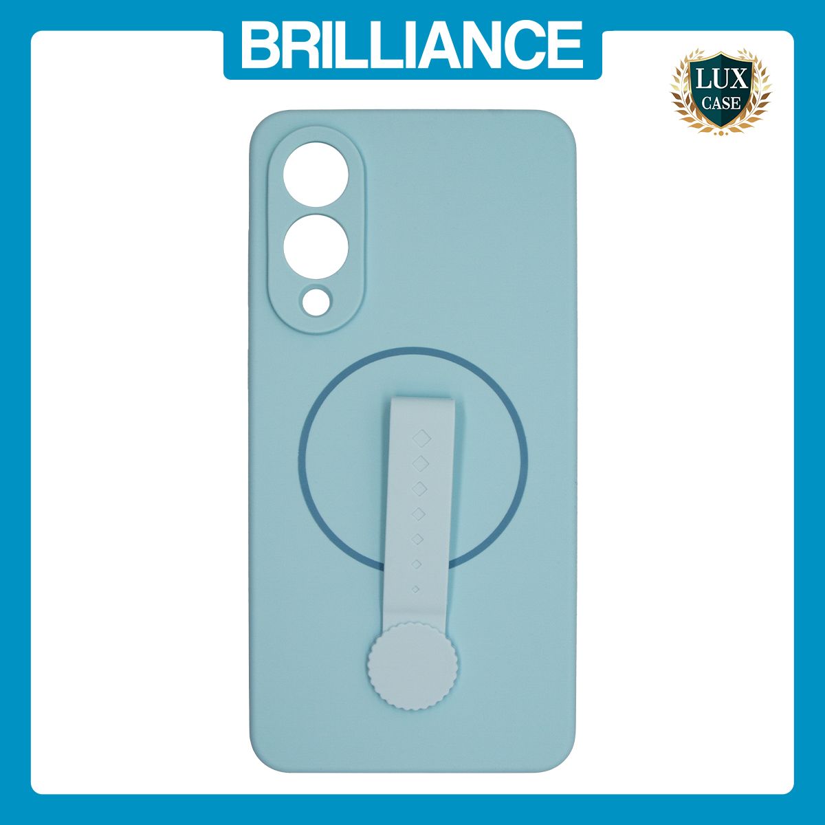 Brilliance LUX Samsung S25 Edge Silicone with BackSide 360Ã‚Â° Rotating Wrist Strap Magnetic Phone Case Sky Blue