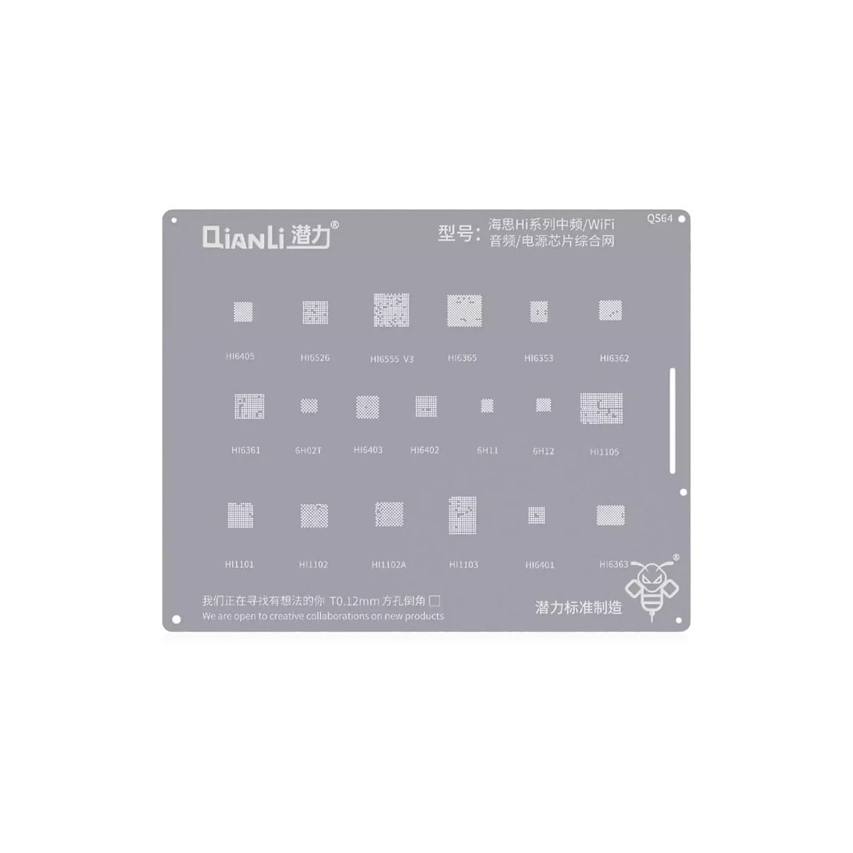 Bumblebee Stencil (QS64) Kirin Hi Series For IF / WiFi / Audio Chip (Qianli)