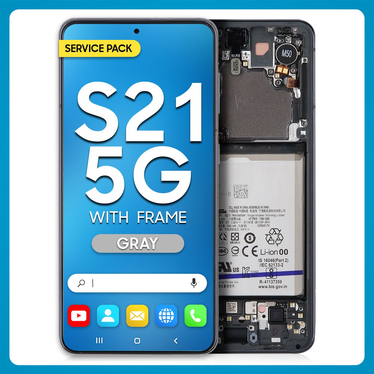 Samsung S21 5G LCD With Touch + Frame Phantom Gray SERVICE PACK