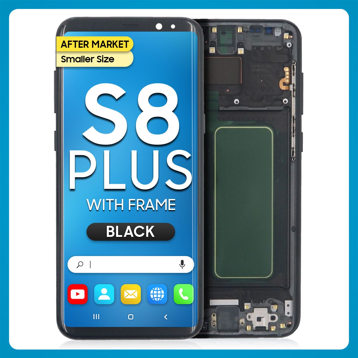 Samsung S8 Plus LCD With Touch + Frame After Market Black (Smaller Size)