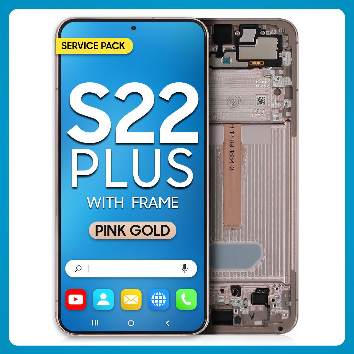 Samsung S22 Plus 5G LCD with Touch + Frame Pink Gold SERVICE PACK