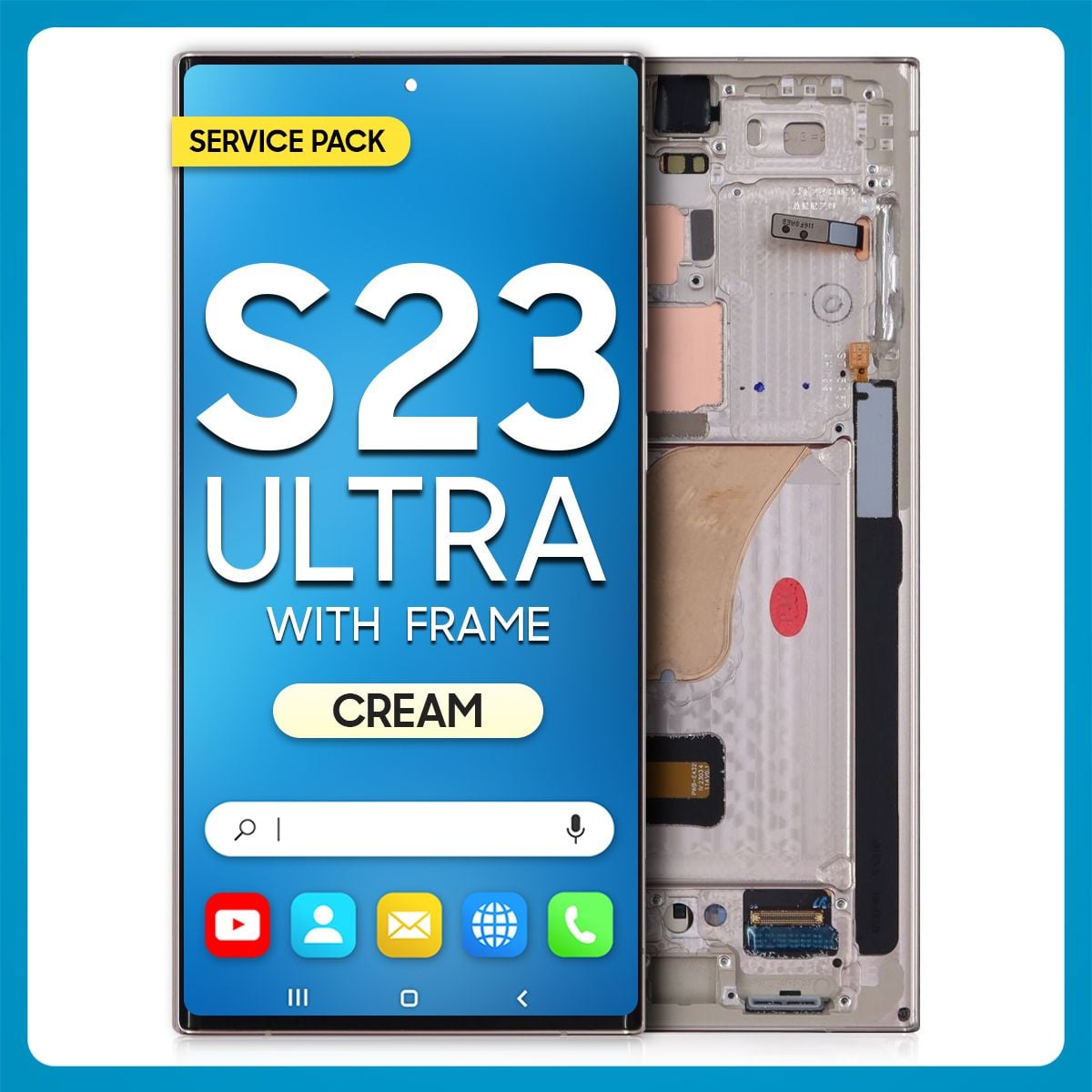 Samsung S23 Ultra 5G LCD with Touch + Frame Cream SERVICE PACK